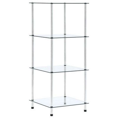 B&Q -  4-Tier Shelf Transparent 40X40X100 Cm Tempered Glass