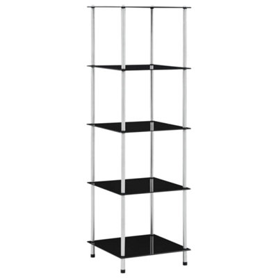 Vidaxl 5-Tier Black Tempered Glass Display Cabinet 40X40x130 Cm - 249511 - Image 2
