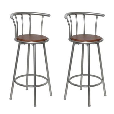 Vidaxl Bar Stools 2 Pcs Brown Steel Bar Stools from B&Q