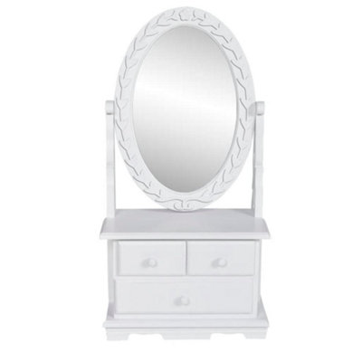 Vidaxl Vanity Makeup Table With Oval Swing Mirror Mdf from B&Q