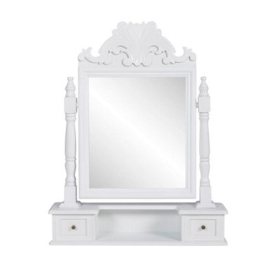 Vidaxl Vanity Makeup Table With Rectangular Swing Mirror Mdf White