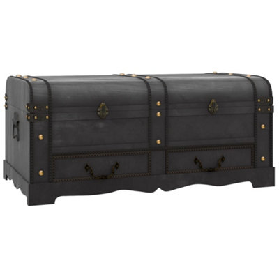 Vidaxl Wooden Treasure Chest Large Black from B&Q