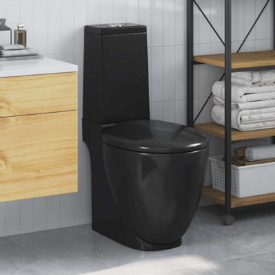 B&Q -  Ceramic Toilet Back Water Flow Black