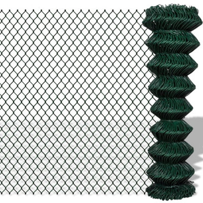 Vidaxl Chain Link Fence Steel 1,5X25 M Green