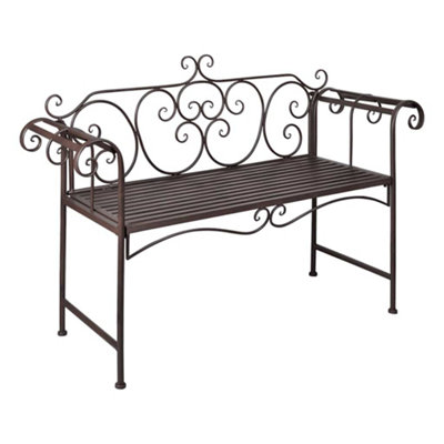 Vidaxl Garden Bench 132 Cm Steel Antique Brown from B&Q