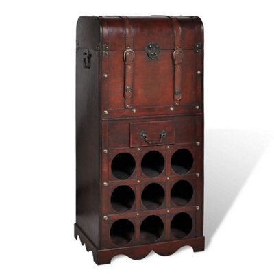 B&Q -  Wooden Wine Rack For 9 Bottles With Storage Wine Racks