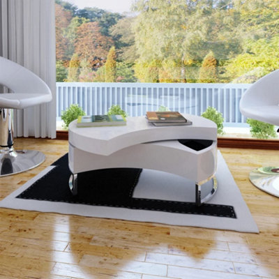 Vidaxl Coffee Table Shape-Adjustable High Gloss White from B&Q