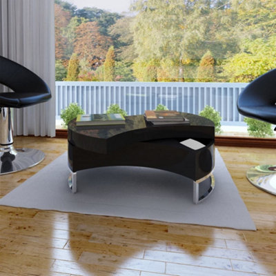 Vidaxl Coffee Table Shape-Adjustable High Gloss Black from B&Q