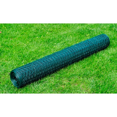 B&Q -  Chicken Wire Fence With Pvc Coating 25X0.5 M Green