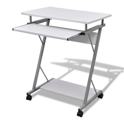 Vidaxl Compact Computer Desk With Pull-Out Keyboard Tray White from B&Q