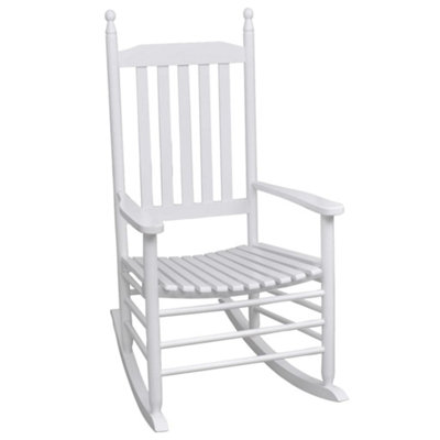 Vidaxl Rocking Chair With Curved Seat White Wood from B&Q