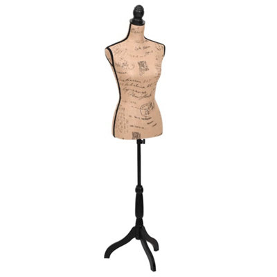 B&Q -  Ladies Bust Display Bust Brown Black Jute Female Mannequin Display
