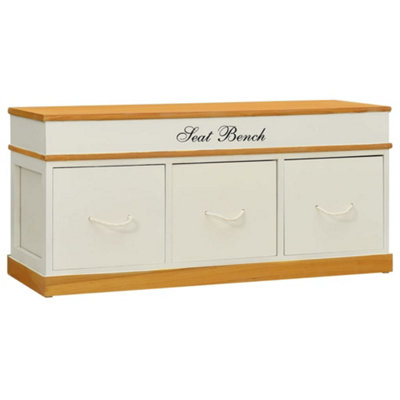 B&Q -  Storage Bench Solid Paulownia Wood 100 Cm Storage Benches