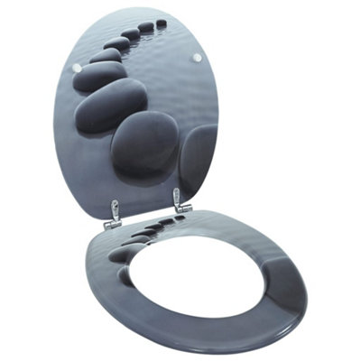 Vidaxl Wc Toilet Seat Mdf Lid Stones 43.7X37.8 Cm from B&Q