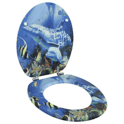 Vidaxl Wc Toilet Seat Mdf Lid Dolphins from B&Q