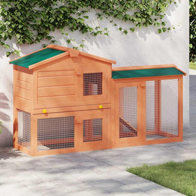 Vidaxl Outdoor Large Rabbit Hutch Small Animal House Pet Cage Wood from B&Q