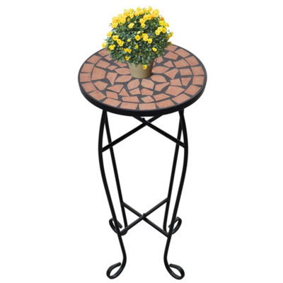 Vidaxl Mosaic Side Table Plant Table Terracotta