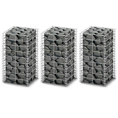 Vidaxl Gabion Set 3 Pcs Galvanised Wire 25 X 25 X 50 Cm from B&Q