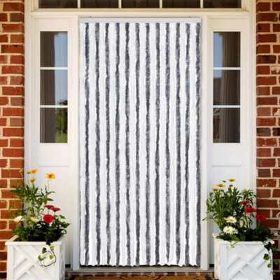B&Q -  Insect Curtain Grey And White 100X220 Cm Chenille