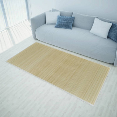 Berkfield Rectangular Natural Bamboo Rug 80 X 300 Cm