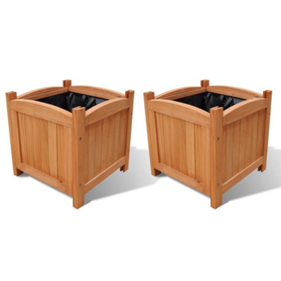 B&Q -  Wooden Raised Bed 30 X 30 X 30 Cm Set Of 2