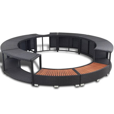 Vidaxl Hot Tub Surround Black Poly Rattan from B&Q