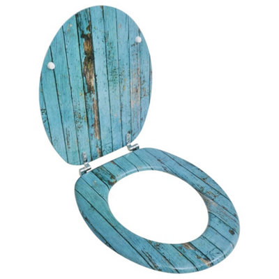 B&Q -  Toilet Seat With Mdf Lid Old Wood Design