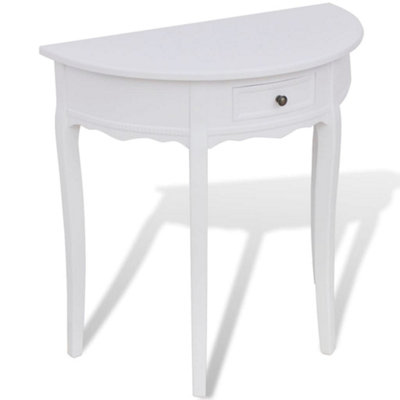 Vidaxl Console Table With Drawer Half-Round White from B&Q
