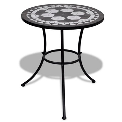 B&Q -  Bistro Table Black And White 60 Cm Mosaic Tables