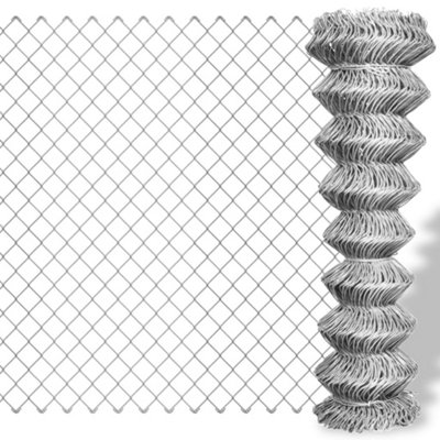 B&Q -  Chain Link Fence Galvanised Steel 15X1.25 M Silver