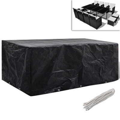 B&Q -  Garden Furniture Cover 8 Person Poly Rattan Set 10 Eyelets 229X113Cm Garden Furniture Covers