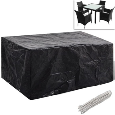 B&Q -  Garden Furniture Cover 4 Person Poly Rattan Set 8 Eyelets 180 X 140Cm Garden Furniture Covers