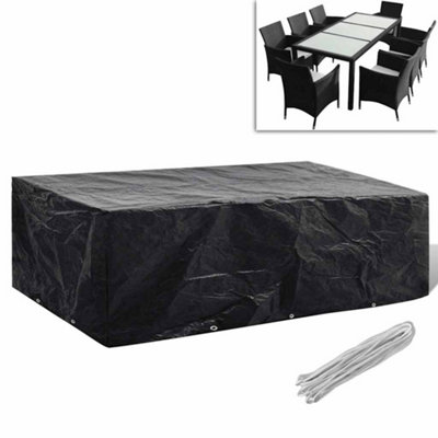 B&Q -  Garden Furniture Cover 8 Person Poly Rattan Set 10 Eyelets 300X140Cm
