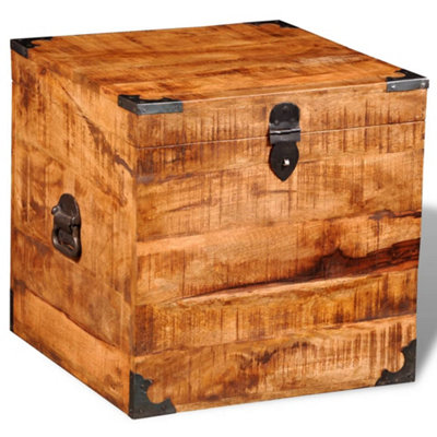 vidaXL Storage Chest Cubic Rough Mango Wood - Image 4