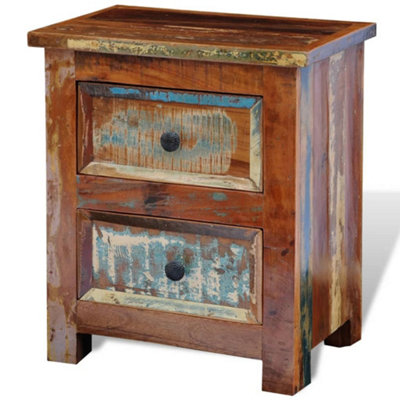 Vidaxl Nightstand With 2 Drawers Solid Reclaimed Wood from B&Q