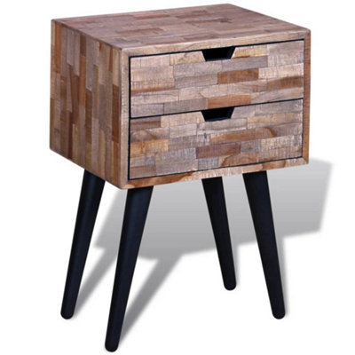 Vidaxl Nightstand With 2 Drawers Reclaimed Teak Wood from B&Q