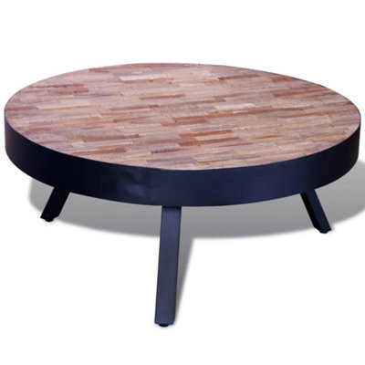 Vidaxl Coffee Table Round Reclaimed Teak Wood from B&Q