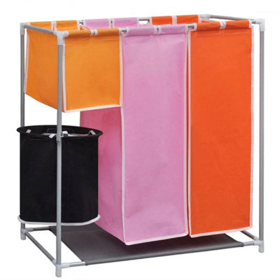 Vidaxl 3-Section Laundry Sorter Hamper With A Washing Bin from B&Q