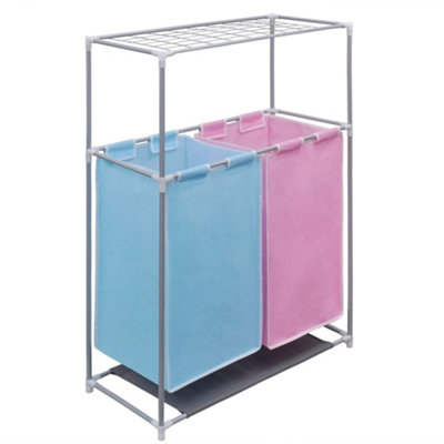 Vidaxl 2-Section Laundry Sorter Hamper With A Top Shelf For Drying from B&Q