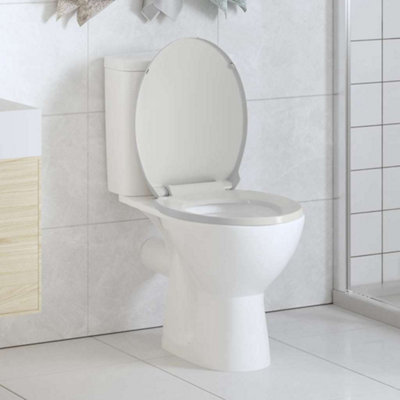 Vidaxl Soft-Close Toilet Seat White Oval from B&Q