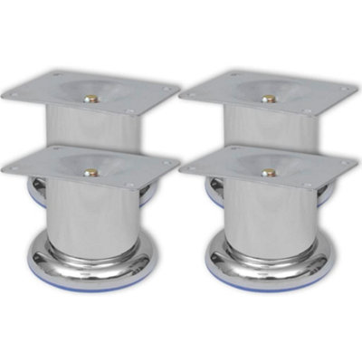 Vidaxl 4 Round Sofa Legs Chrome 60 mm Sofa Legs from B&Q