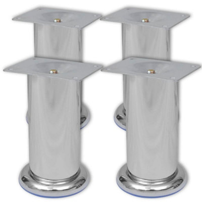 Vidaxl 4 Round Sofa Legs Chrome 120 mm Sofa Legs from B&Q