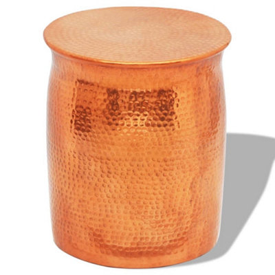 Vidaxl Hammered Aluminium Stool/side Table Brass/copper Colour from B&Q