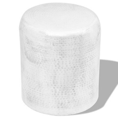 Vidaxl Hammered Aluminium Stool/side Table Silver from B&Q