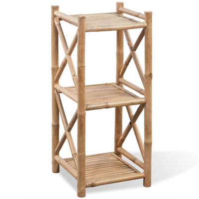 Vidaxl 3-Tier Square Bamboo Shelf