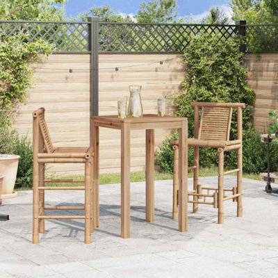 Vidaxl Bar Stools 2 Pcs Bamboo Bar Stools from B&Q