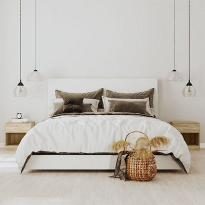 B&Q -  Nightstand 2 Pcs With Drawer Oak Colour