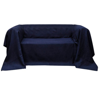 Vidaxl Micro-Suede Couch Slipcover Navy Blue 140 X 210 Cm from B&Q