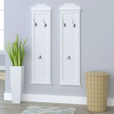 B&Q -  Coat Racks 2 Pcs White 28 X 3.5 X 109 Cm