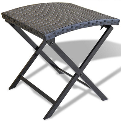 Vidaxl Folding Stool Poly Rattan Black from B&Q